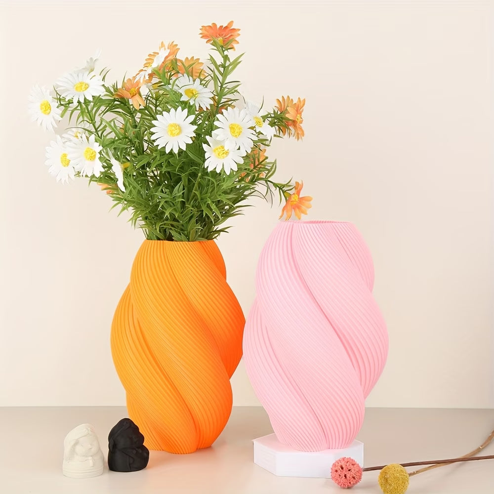Wabi-Sabi Spiral Vase – Plastic Minimalist Design