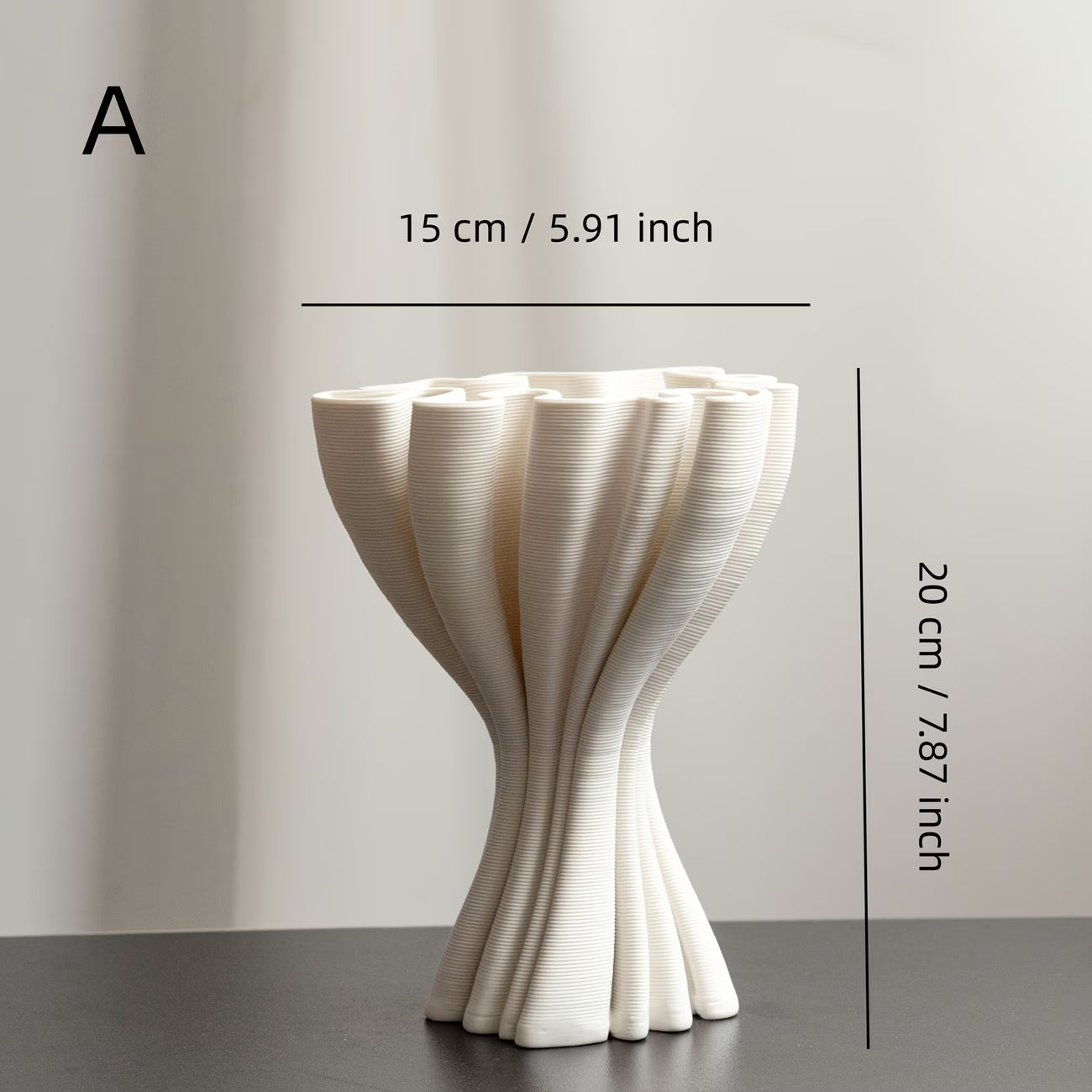 Vintage White Ceramic Vase - Minimalist Floral Display