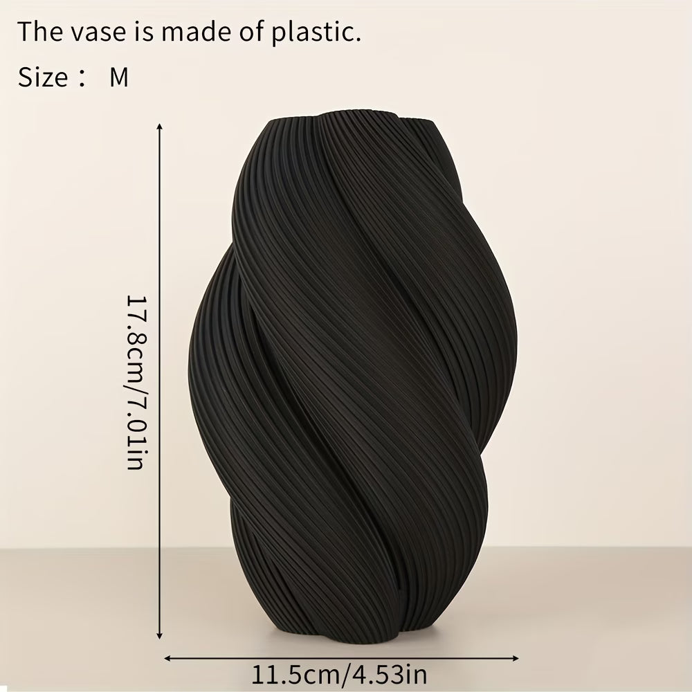 Wabi-Sabi Spiral Vase – Plastic Minimalist Design