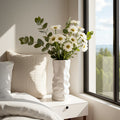 White Textured Ceramic Vase – Nordic Style