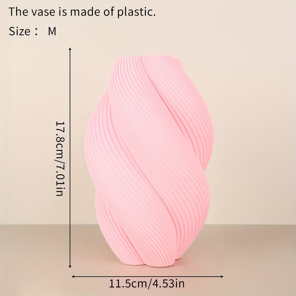 Wabi-Sabi Spiral Vase – Plastic Minimalist Design