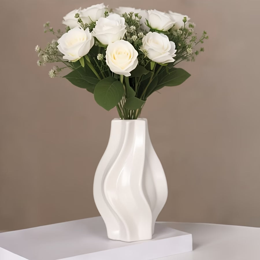 Wave Art INS Style Vase – Nordic Minimalist Luxury Decor