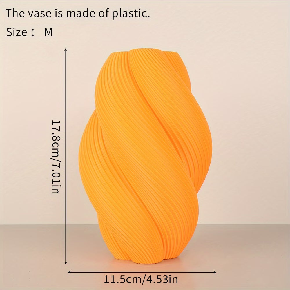Wabi-Sabi Spiral Vase – Plastic Minimalist Design