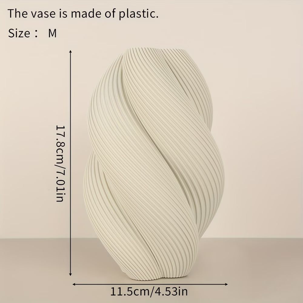Wabi-Sabi Spiral Vase – Plastic Minimalist Design