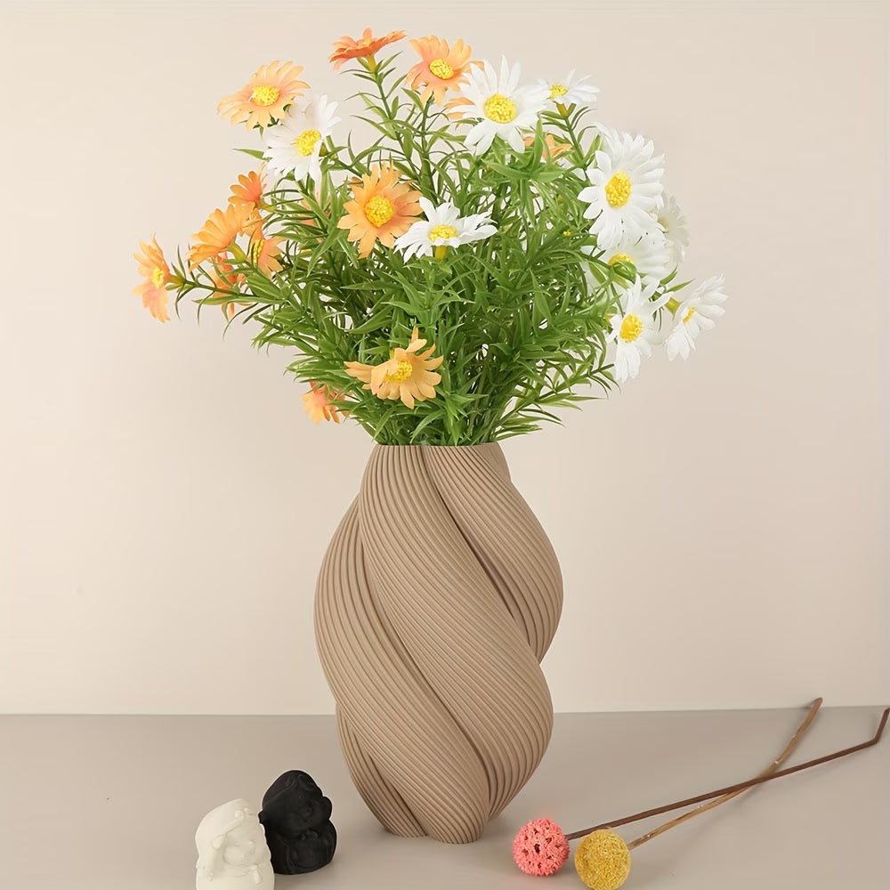 Wabi-Sabi Spiral Vase – Plastic Minimalist Design