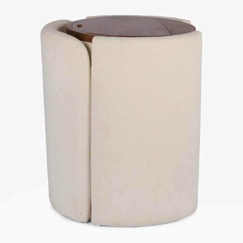 Nora Ivory Chair and Mirror Vanity Set